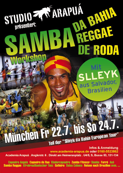 Slleyk da Bahia Samba Workshop München in der Academia Arapua