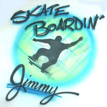 Skate boardin  airbrushed shirt