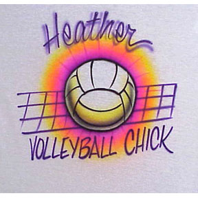 Volleyball Chick airbrushed shirt