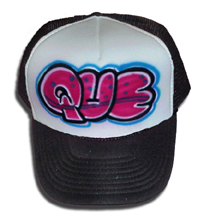 Airbrushed hat with Urban style lettering