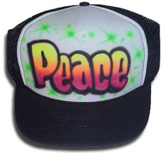 Blended colors & Stars airbrushed on snapback hat