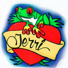 Airbrushed Tree Frog on Huge Heart shirt