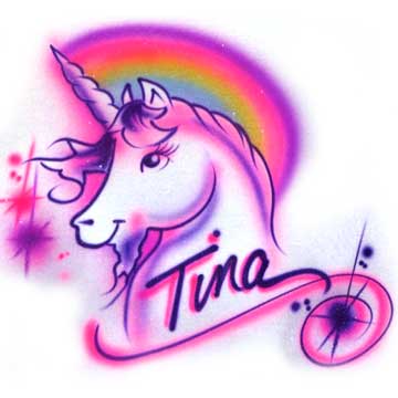 Airbrushed Unicorn & Rainbow shirt