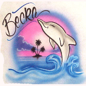 Airbrushed Playful Dolphin Personalized shirt