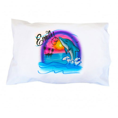 Airbrushed Splashing Dolphin Pillowcase
