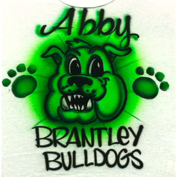 Bulldog Airbrushed shirt w/team or school name