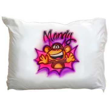 Airbrushed Monkey Personalized Pillowcase