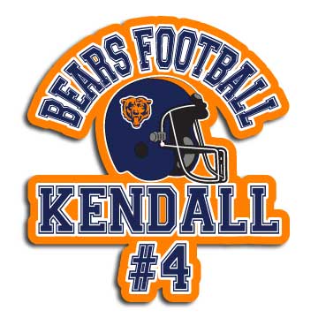 Bears Football Mascot Decal With personalization