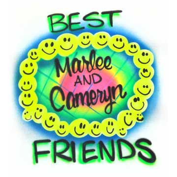 Best Friends "circle of smiles" airbrushed shirt