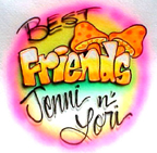 Truly Awesome Best Friends Mushrooms Airbrushed shirt