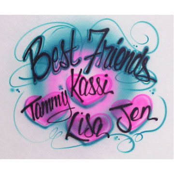 Airbrushed Hearty Best Friends personalized shirt