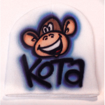 Funky Monkey Airbrushed Beanie Hat