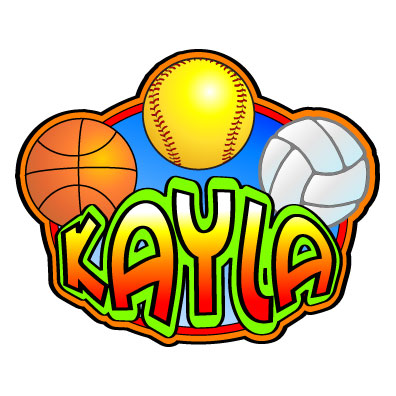 Personalized basketball - softball - volleyball decal