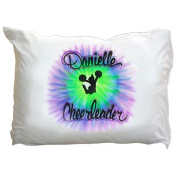 Personalized Cheerleader on mock tie dye  Pillowcase