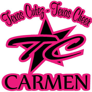 Personalized Texas Cheer Logo 2 Decal