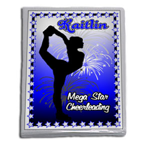 Stars & Fireworks personalized 4X6 photo album for cheerleaders