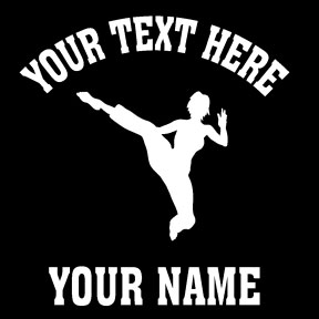 6 in White Vinyl Ladies' Personalized Martial Arts Decal