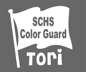 6 in White Vinyl Personalized Color Guard Decal