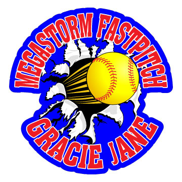 Personalized Ripping Softball Fastpitch Decal with team name