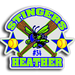 Personalized Stingers Bee Mascot Decal