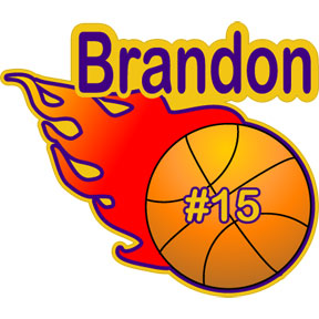 Flaming Basketball auto decal