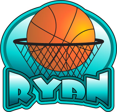 Personalized full color basketball decal sticker