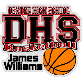 Personalized Basketball Decal with Varsity Lettering