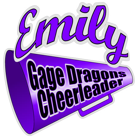 GAGE Dragons Purple Cheerleading decal
