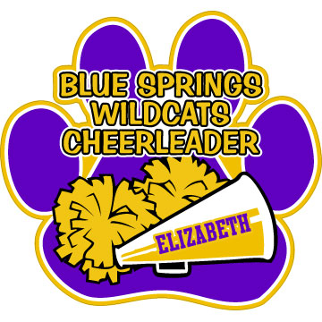 Blue Springs Wildcats Cheer Personalized Decal