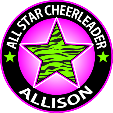 Personalized Zebra Star Awesome Cheerleader decal