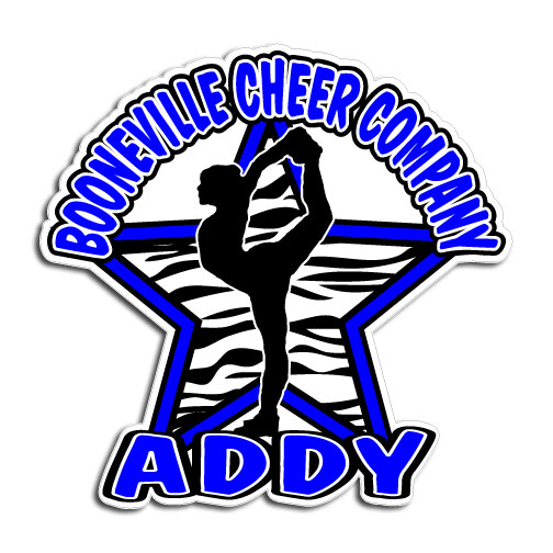 Personalized zebra star with scorpion Pose Cheerleader decal