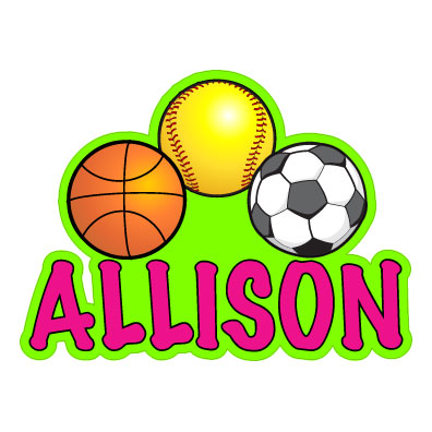 Personalized Soccer, Softball, Basketball decal