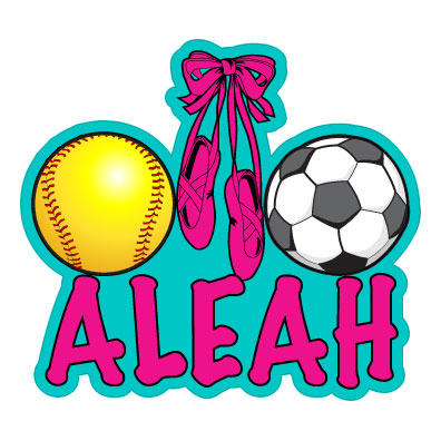 Personalized Soccer, Softball, Dance decal