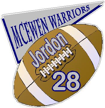 Personalized Football  & Pennant decal