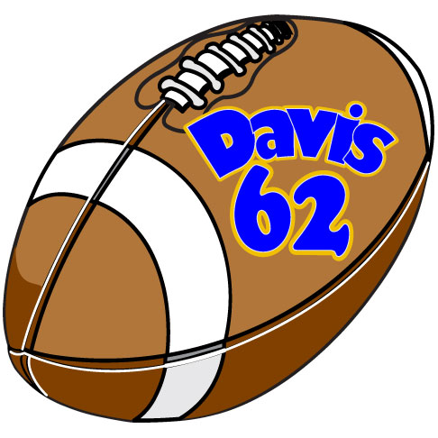 Personalized football decal with player's number