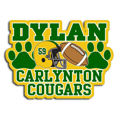 Personalized Cougars Football Decal