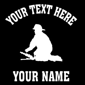6" White fireman crouched vinyl decal