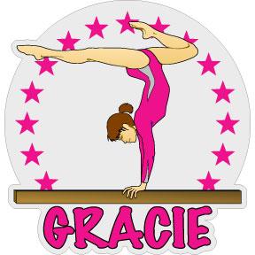 Awesome Personalized Full color Gymnastics Car Decal