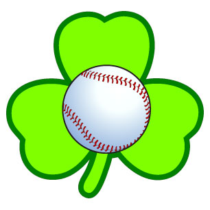 Baseball Lucky Shamrock Decal