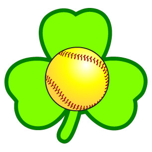 Softball Fastpitch Lucky Shamrock Decal