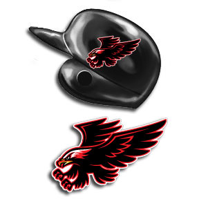 Hawks Mascot Decal for helmets - left