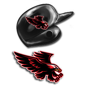 Hawks Mascot Decal for helmets - right
