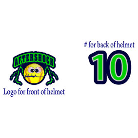 QTY 10 - Aftershock Softball Helmet Decals