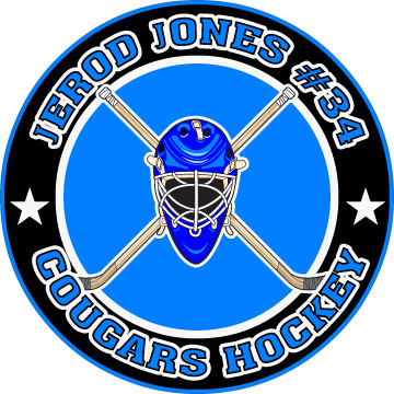 Personalized Round Hockey mask and sticks decal