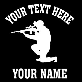 6\" White Solider with gun crouched vinyl decal