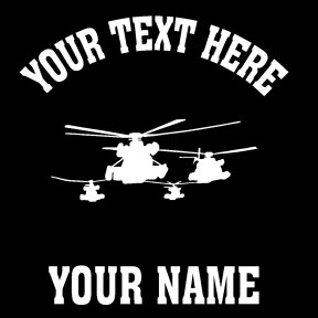 6\" White group of helicopters vinyl decal