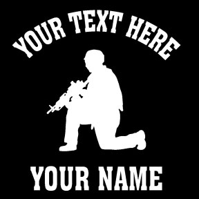 6\" White soldier crouched and prepared vinyl decal