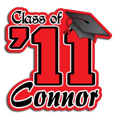 Graduating \"Class of\" decal personalized