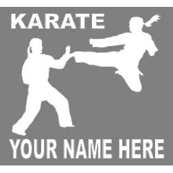 8" Girls Karate Personalized white decal