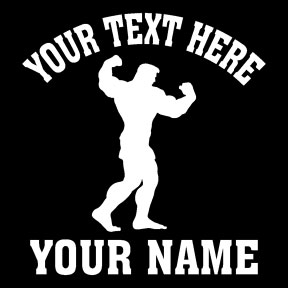6" white vinyl personalized body builder decal